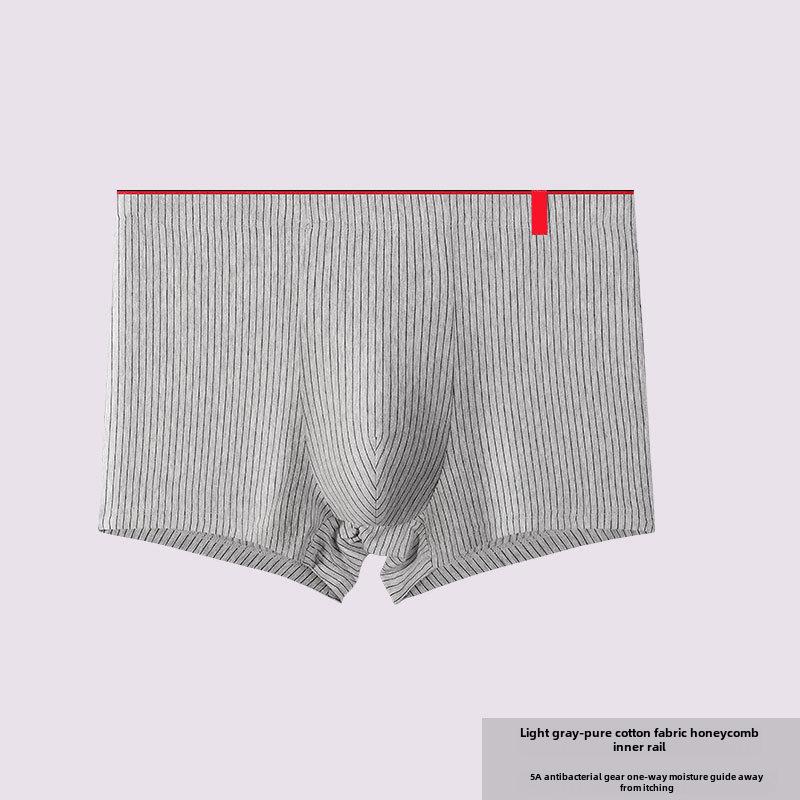 

Дышащие антибактериальные трусы-боксеры из чистого хлопка для мужчин в полоску - Большие размеры