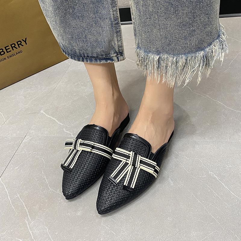2024 New Women's Slippers Pointed Toe Versatile Color Matching Summer Women's Slippers Comfortable for Outerwear Baotou Zapatos