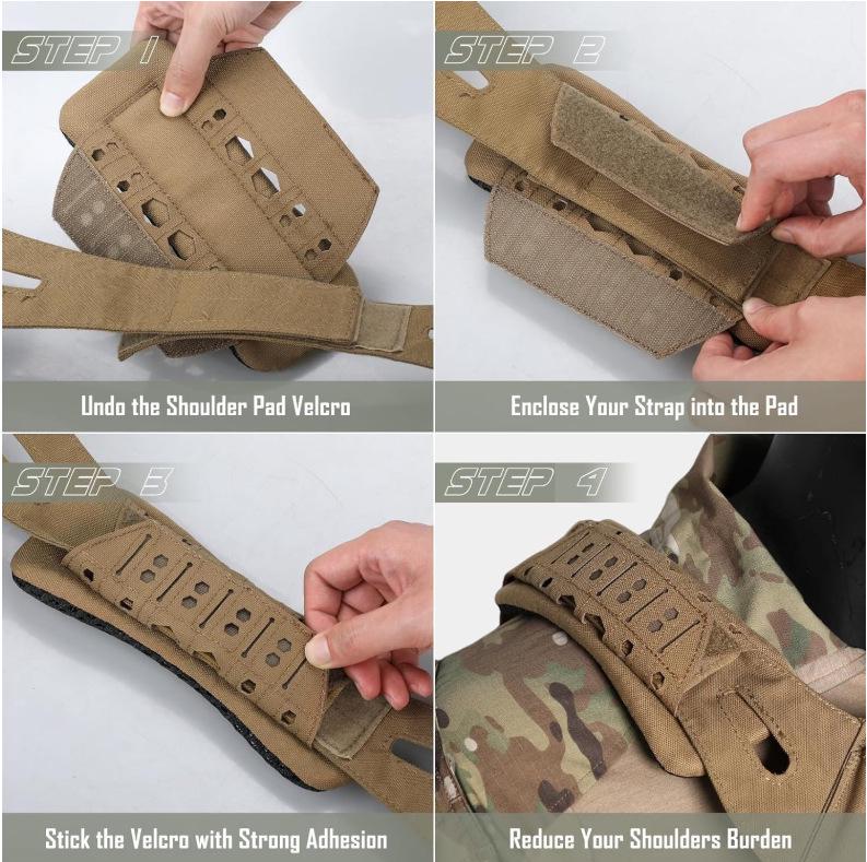 Breathable Tactical Shoulder Pad Backpack with Shock-Absorbing, Anti-Slip Vest Strap