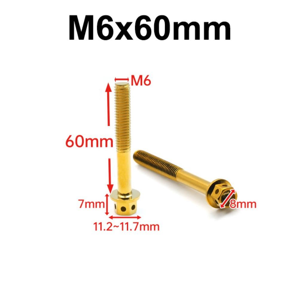 10/15/20/25/30/35/40/45/50/60 Titanium Bolt With Drilled Holes Hex Head Screws Motorcycle