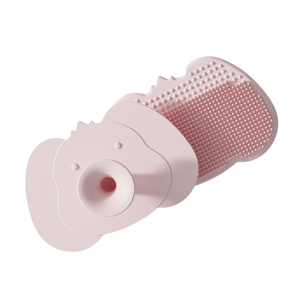 Krásný dětský silikonový koupací kartáč Jemný masážní přístroj na pokožku hlavy pro kojence a batolata Design 2 v 1 Kreslený vzhled