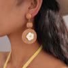 1 pair Ethnic Style Egg Flower Earrings Bohemian Style Raffia Grass Earrings  Women