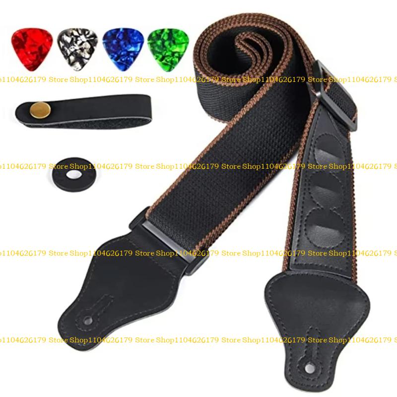 A1A2 Antislip Guitar Strap Comfortable Shoulder Strap Professional Guitar Strap for Includes Picks and Strap Button