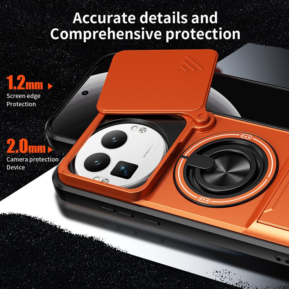 KEYSION Magnetic Phone Case for Realme GT 8 Pro Slide Camera Lens Protection Upright Kickstand 360° Ring Shockproof Back Cover