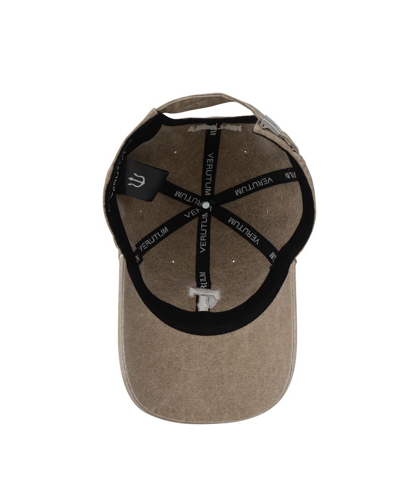 VERUTUM Initial Western Logo Pigment Ball Cap Beige