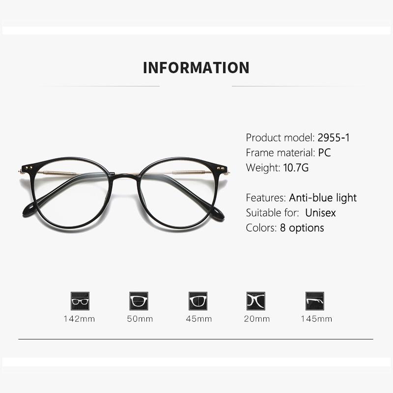 Fashionable Pochromic Anti-blue Light Color-changing Myopia Glasses In Elliptical Shape