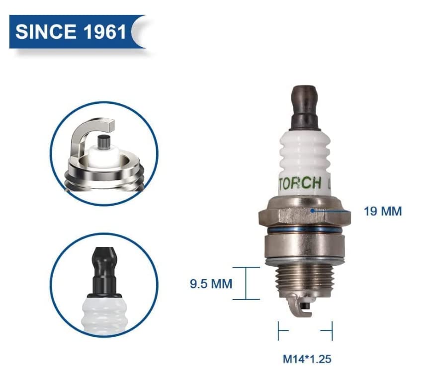 2pcs TORCH L8RTC Replacement NGK [2218] BPMR8Y BPM8Y Spark Plug, Champion RCJ6Y Spark Plug, KAWASAKI 920702115 Spark Plug, OEM
