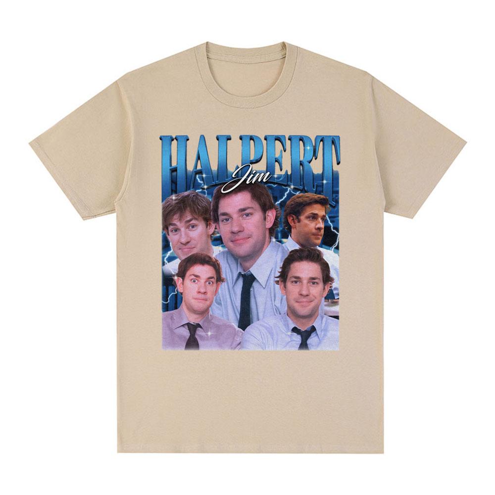 

Винтажный сериал Джим Халперт Дуайт Шрут Оммаж Офис Футболка Мужская Женская Мода Хлопок Короткий Рукав Оверсайз Футболки 4XL