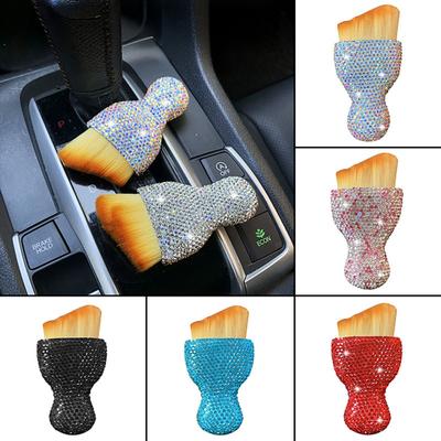 Spazzola per la Pulizia dell'Auto Strass Scintillanti Manico Ergonomico Spazzolino per la Pulizia delle Bocchette dell'Aria Strumento di Pulizia Versatile