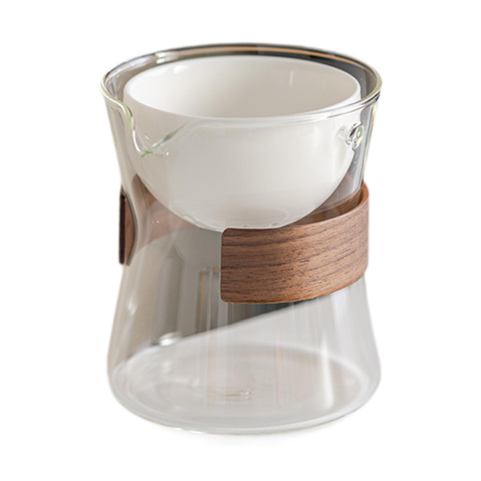 

Teapot Teacup Innovative with Cup Sleeve Rotating Creative Classic Heat Borosilicate Pot Clear for Blooming Loose Leaf Tea