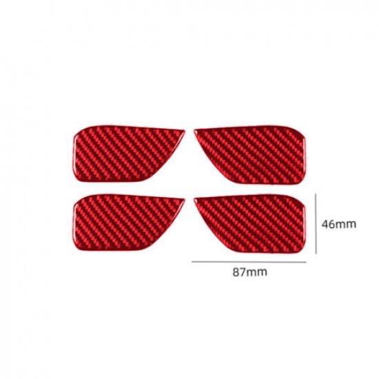 4Pcs Red Carbon Fiber Door Handle Bowl Cover Trim For Honda CR-V 2017-