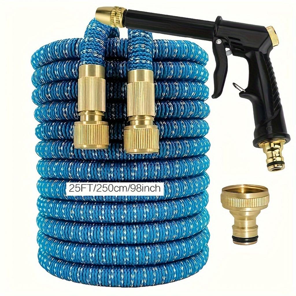 Expandable Garden Hose with High Pressure Spray Gun and Connector Set Flexible Water Hose for Car Washing Lawn Watering and Outdoor Cleaning