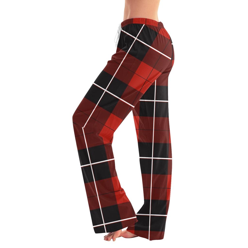 Womens Pajama Pants Sleepwear Casual Drawstring Elastic Waist Pants Comfy Straight Yoga Loose Trousers