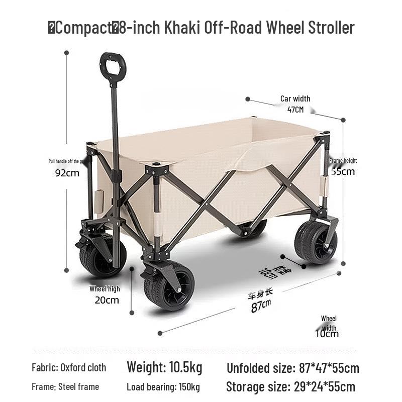 Collapsible Outdoor RV Camp Trolley - Compact Handcart for Express Delivery and Gathering Essentials