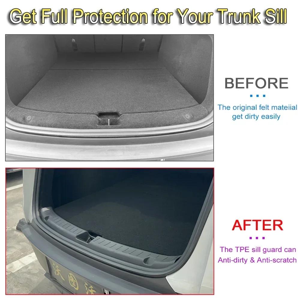 For Tesla Model Y Juniper 2025 Trunk Sill Plate Protector TPE Rubber Protector Tesla Threshold Bumper Pad Prevent Scratching
