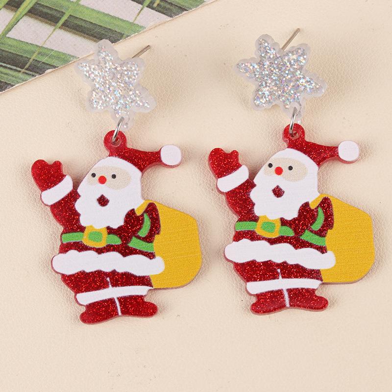 Christmas Series Popular Funny Red Cap Cute Sweater Snowman Pants Drop Earrings for Women unique design Jewelry Present