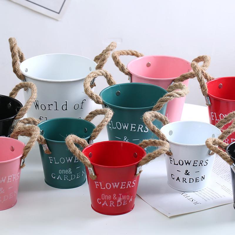 Mini ghivece metalice pentru flori și suport pentru pix - jardinieră pentru suculente și găleată de depozitare pentru artizanat