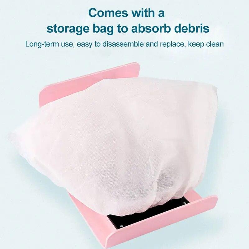 Coletor de pó de unha de 40 W, aspirador de pó de unha para manicure, ventilador de sucção de unha com 2 sacos coletores de pó, ferramentas de salão