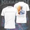 Band Rock Heavy Metal Megadeth Stampa 3D Creativo Hip-hop Fresco Top Estivo Uomo Casual Moda Manica Corta Girocollo Abbigliamento