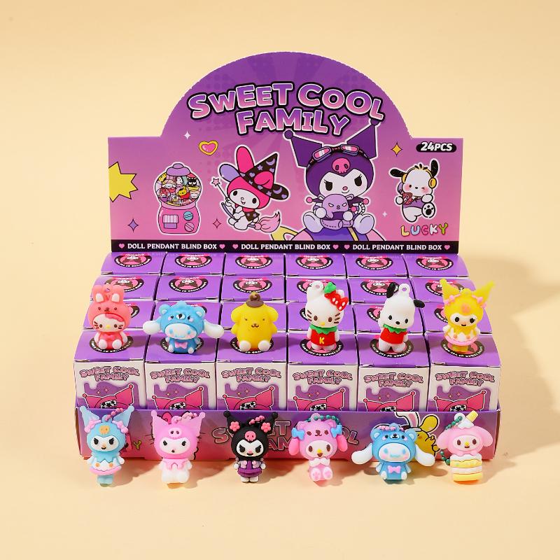 

24Pcs Anime Sanrio Hello Kitty Keychain Pendant Blind Box Toy Children S Christmas Gift Bag Pendant