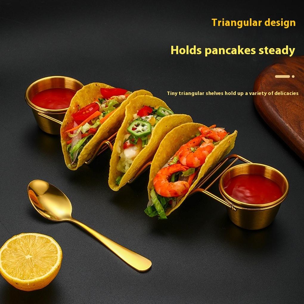 2set Taco Holder Stand With Spoon Salad Cup Rustproof Rack For Kitchen Restaurant Taco Holder Stands