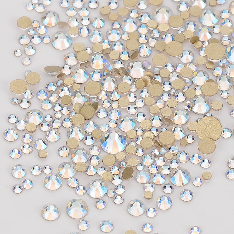 Rhinestones Multi Sizes Colorful Non Hotfix Rhinestone Flat Back Nail Rhinestones for DIY Crafts