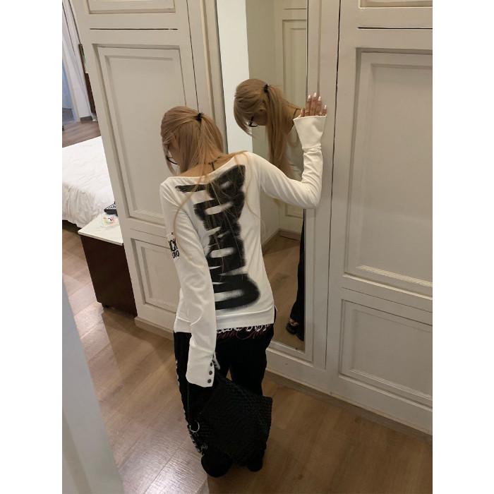 

Women s Unique Long-Sleeve T-Shirt: Autumn/Winter 2025 Fashion Extra Large белый