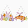 Colorful Wooden Easter Pendant Easter Carrot Element Letter Card Decoration For Indoor Outdoor Parties Exquisite Gifts