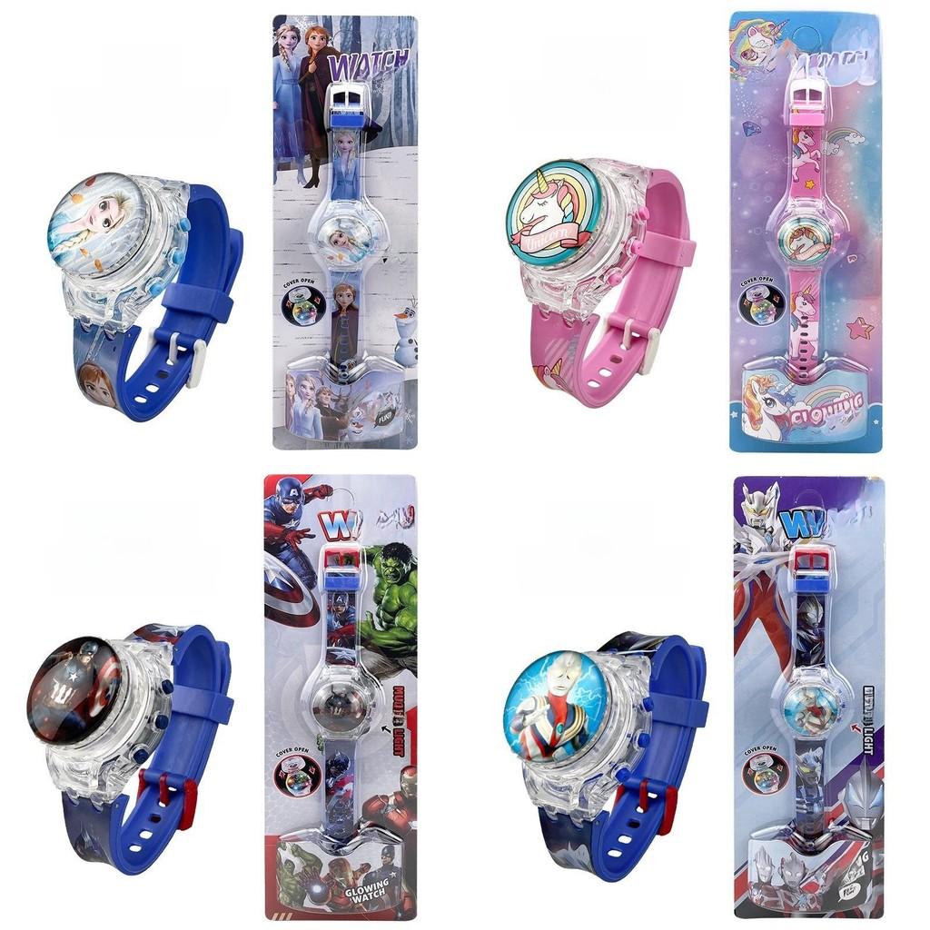 Hello Kitty Otočný flip kryt Lehký hudební hodinky Pro děti Interaktivní Decora