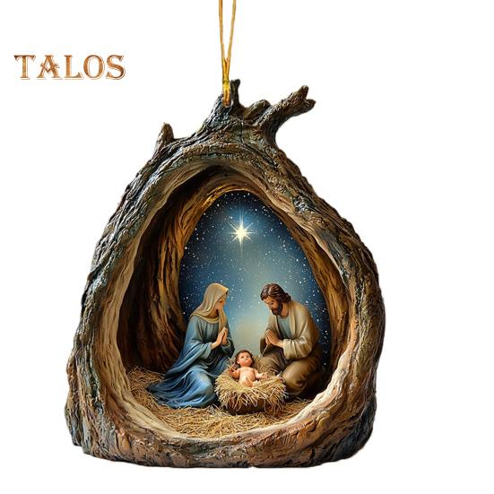 

1 шт/2 шт украшения для рождественской сцены рождение Иисуса акриловые подвесные украшения святые религиозные подарки для христианской рождественской елки декор A