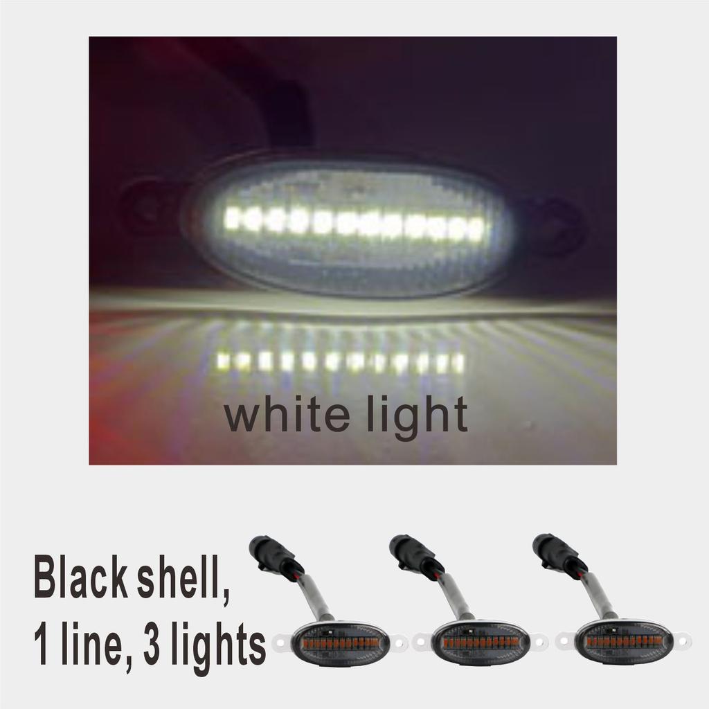 Car LED center grille yellow light 12V 24V 10 lights waterproof grille flashing pickup truck modification center grille daytime