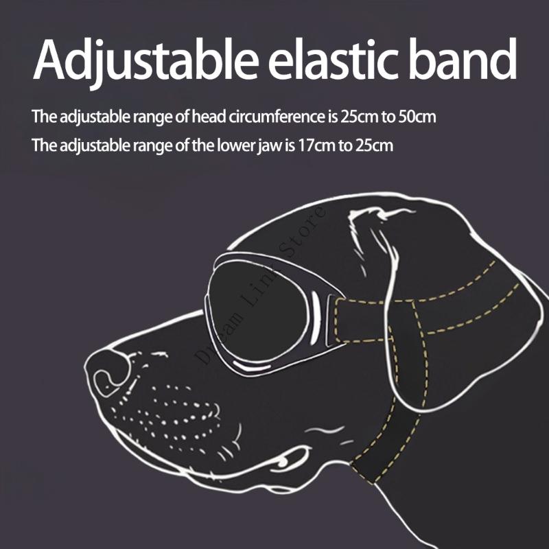 Fashionable Dog Sunglasses TPU Frame Dustproof Lens Goggles with Adjustable Strap For Beach Motorcycle Trip Daily Walks