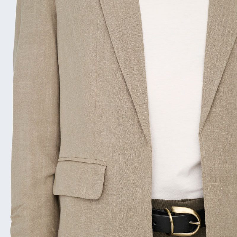 3/4 Sleeve Blazer with Lapel Collar and Pockets Woman ONLY