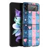 Phone Case for Samsung Galaxy Z Flip 3 4 5 6 7 Folding Black Shell For Samsung Z Flip4 Flip5 PC Hard Cover Pink Grid