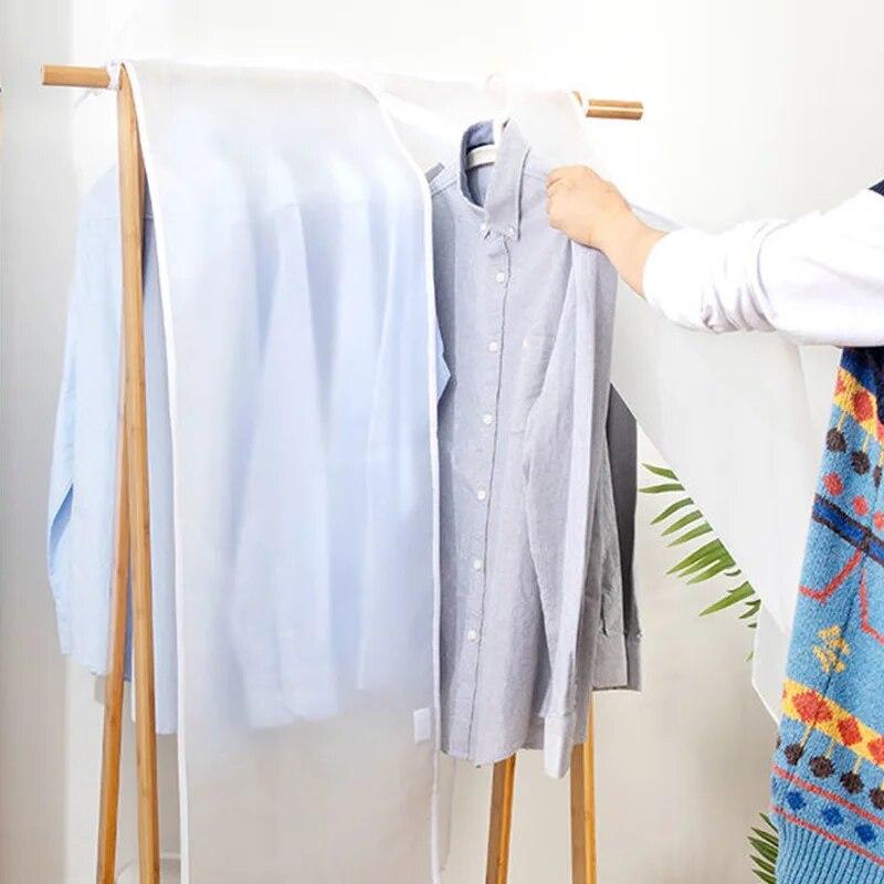 1pc Transparent Plane Water Repellent Clothing Moisture-proof Dust Cover Hanging Bag Hanging Non-woven Storage Dust Bag