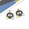 925 Silver Spirited Away No-Face Man Cartoon Earrings, Creative Alloy Drip Oil Ear Studs Jewelry.