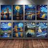 Abstract Van Gogh Landscape Poster Sydney Opera House Starry Night Prints Canvas Painting Wall Art for Home Living Room Decor