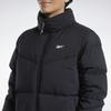 Reebok Einfarbige Stehkragen Warme Reißverschlussjacke Daunenmantel Unisex Jacken Schwarz HS3887