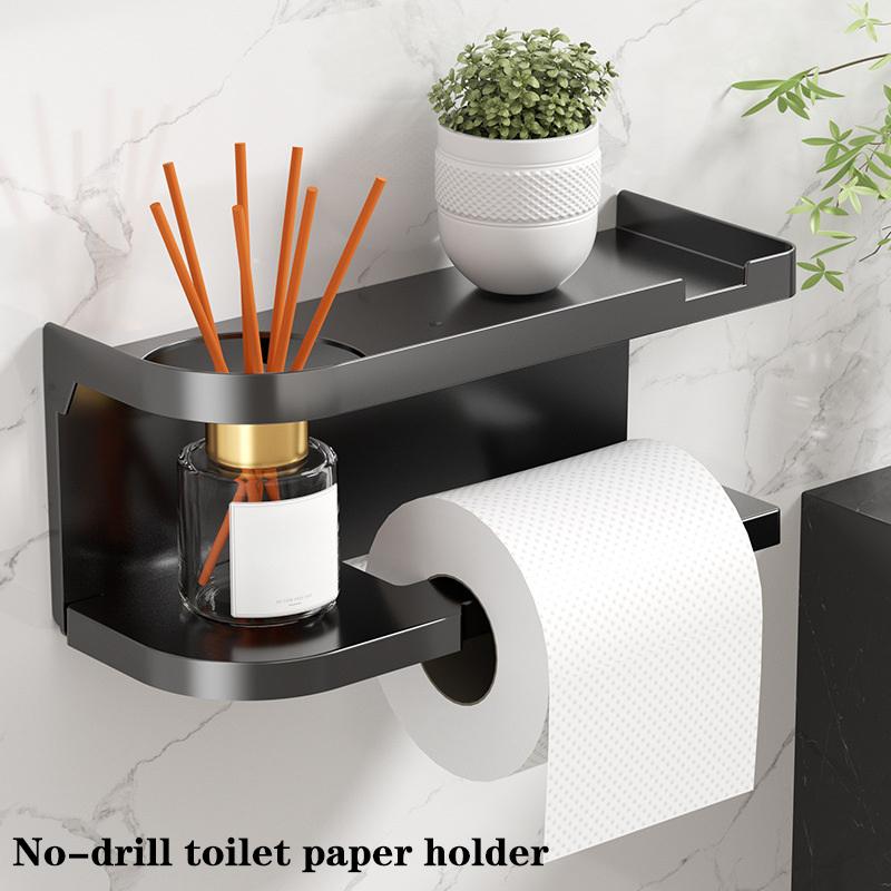 1pc Toilet Paper Holder, Plastic Storage Rack, Kitchen Towel Holder, Seasoning Bottle, Bathroom Wall Roll Paper