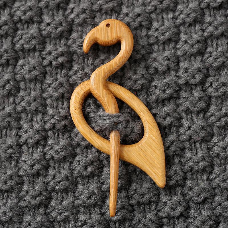 Wooden Brooch Shawl Cardigan Sweater Neckline Contraction Fixed Pin Niche Cute Animal Cartoon Brooch
