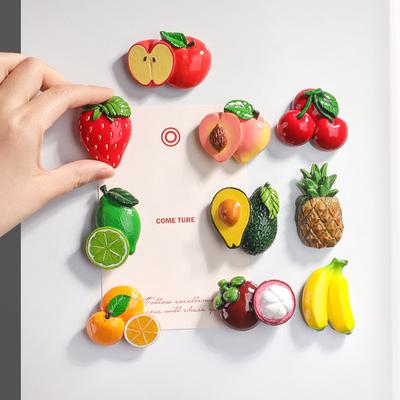 Simulation Food Fridge Magnetic 3D Fruit Refrigerator Sticker Resin Fruit Magnetic Patch