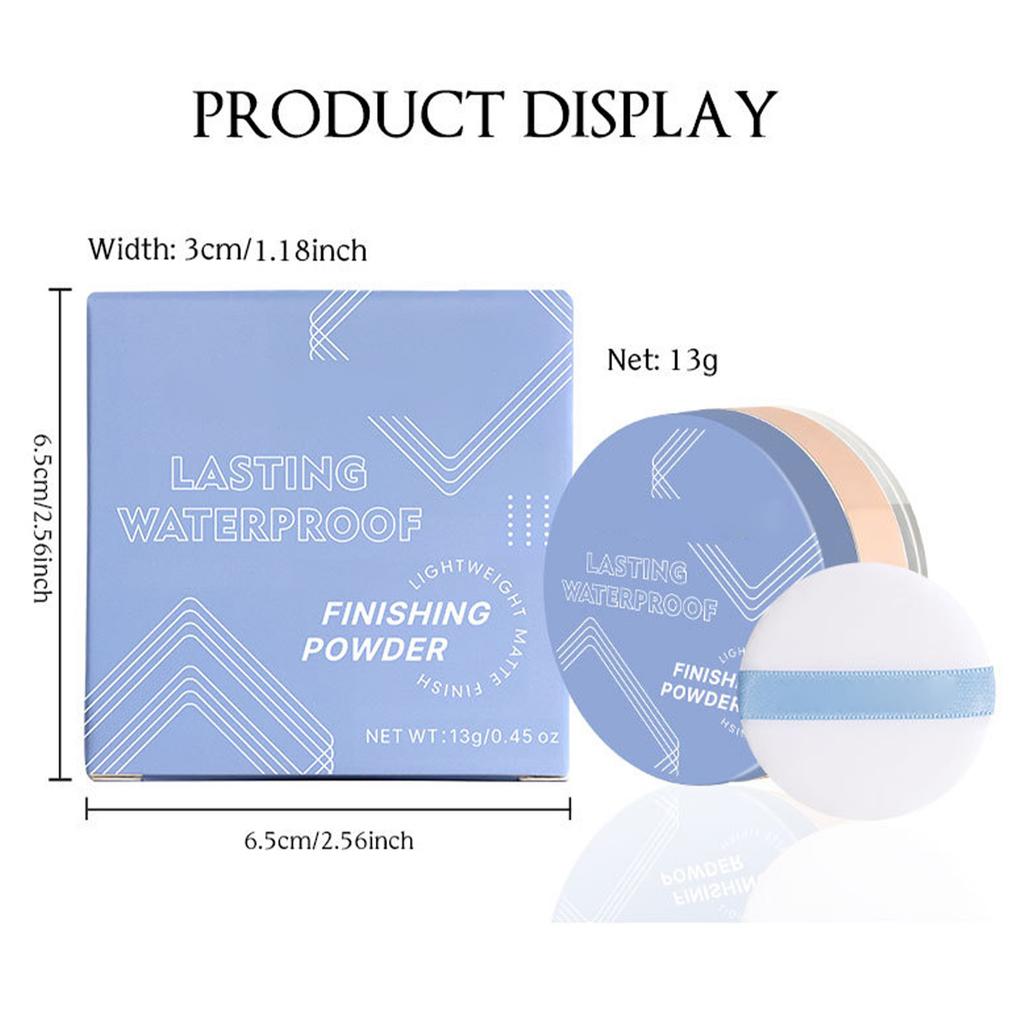 Sweatproof Matte Loose Powder for Face, Lightweight Setting & Concealing, All-Day Wear