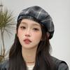 Street Style Plaid Beret Hat Y2K Octagonal Hat Simple Painter Hat  Winter