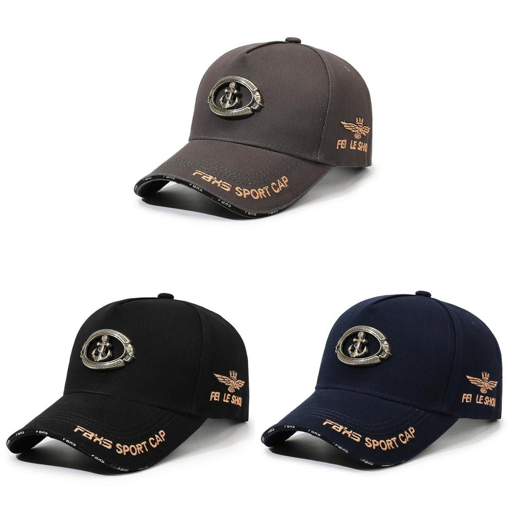 Mens Casual Baseball Cap With Embroidered Anchor For Outdoor Sun Protection