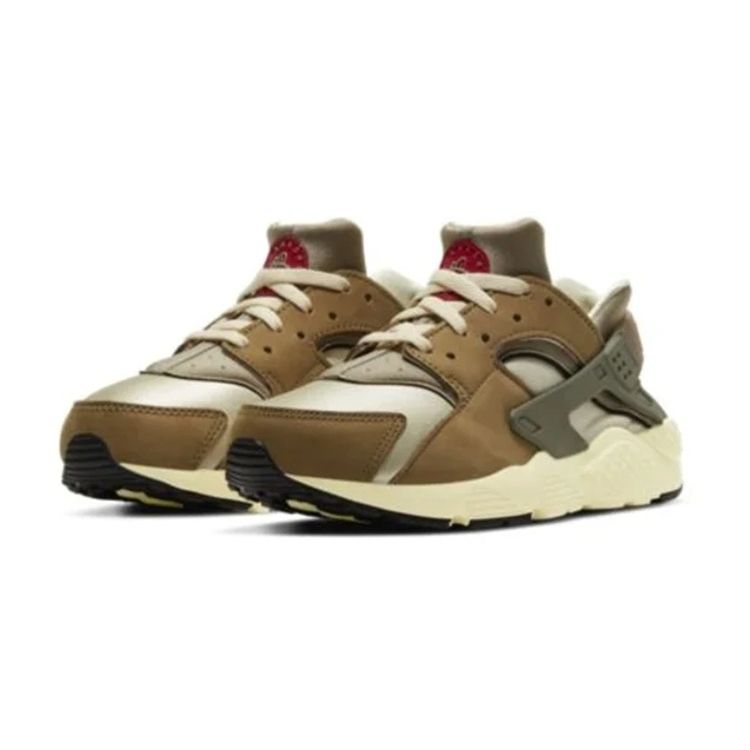 Stussy X Nike Air Huarache LE PS Desert Oak 2021 Kids Sneakers Brown Reed Light-Straw DH3324-200
