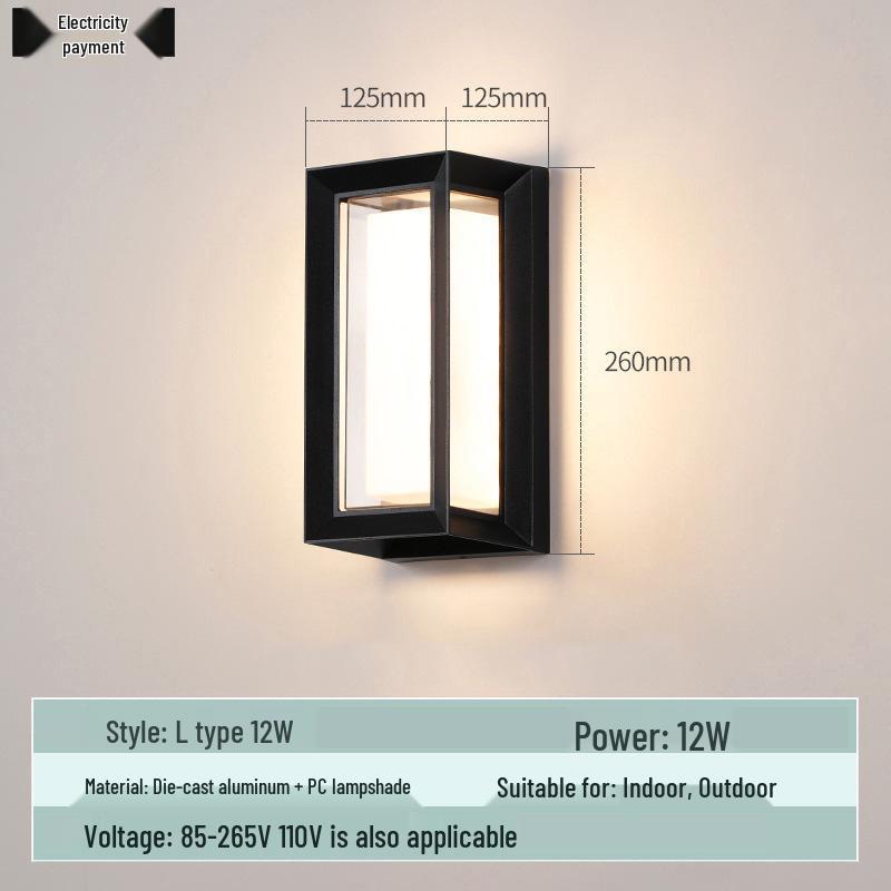 Waterproof Minimalist LED Wall Light with Smart Sensor for Outdoor Use