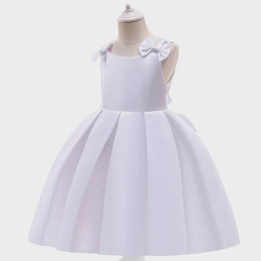 European & American Style Satin Princess Dress for Girls - Children's Day Catwalk & Piano Performance Outfit