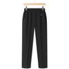 LangSha Women's Elastic Waist Straight-Leg Cropped Pants