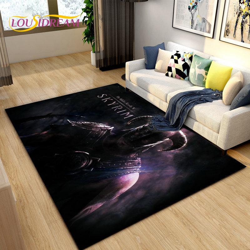 Alfombra grande para gamers de The Elder Scrolls, ideal para sala de estar, dormitorio, sofá, decoración, antideslizante para niños.