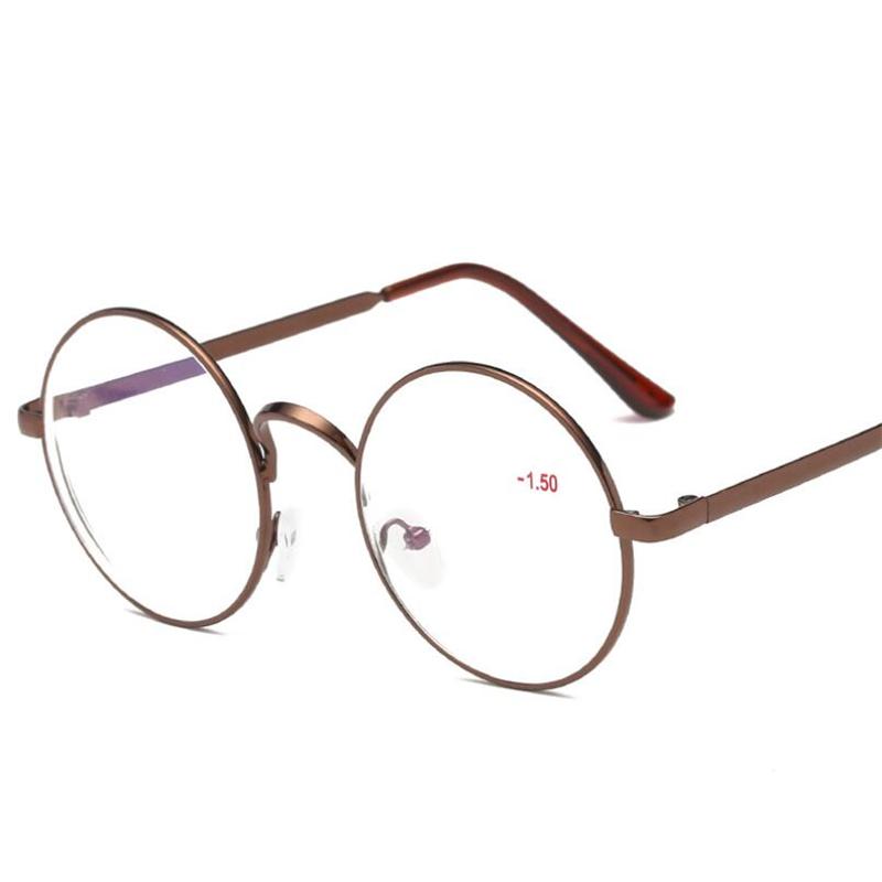 

Металеві круглі окуляри з золотою оправою для міопії з діоптріями Жіночі Чоловічі Анти-синій світ Рецептурні окуляри для короткозорості -1.0 -1.5 До -4.0 Myopia -2.0